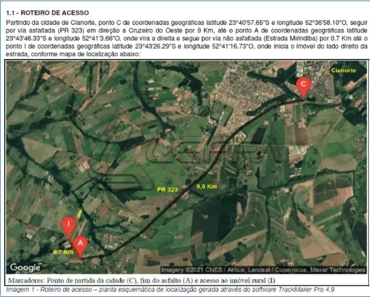 LOTE 153 - Imovel rural / ESTADO: PR / CIDADE: CIANORTE / AREA RURAL DE CIANORTE