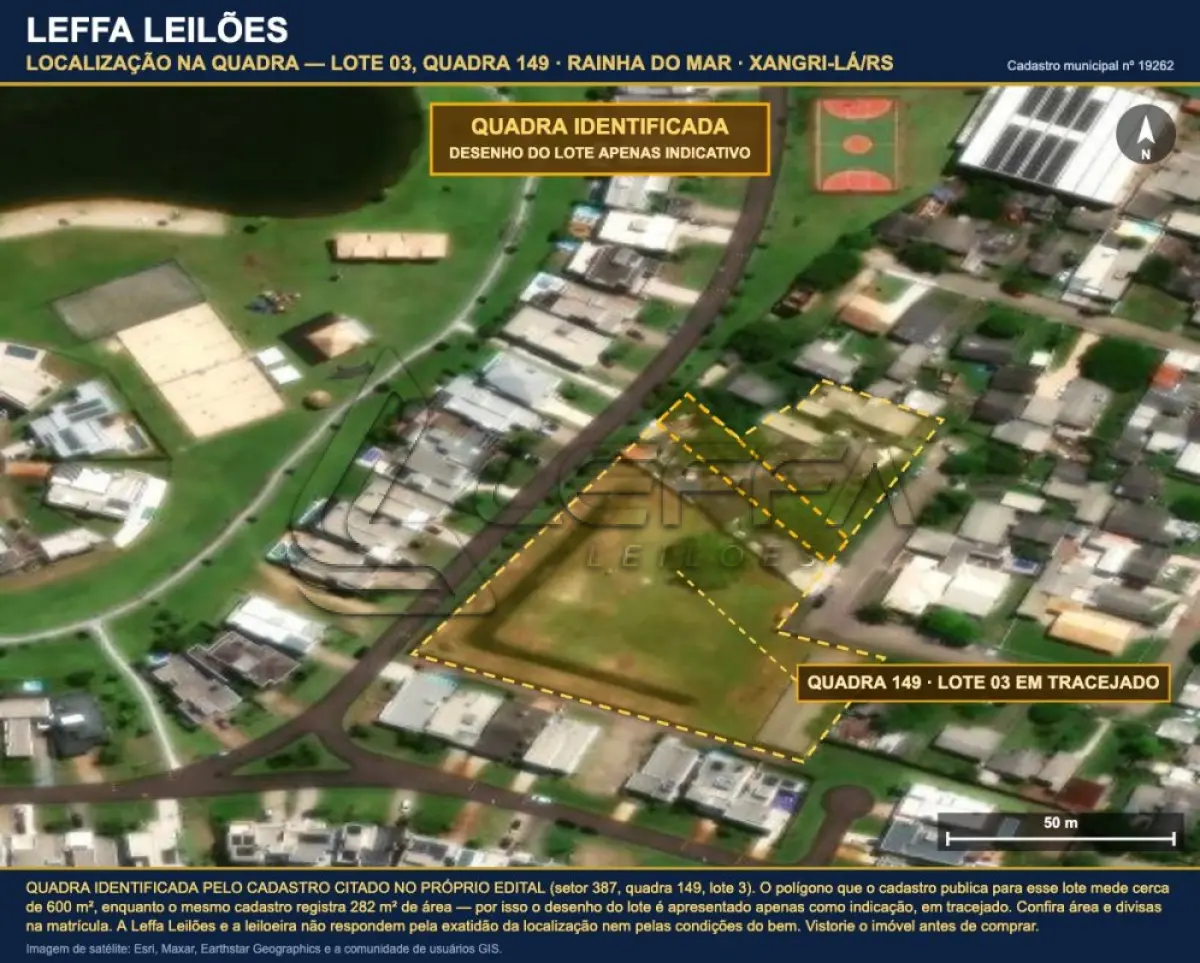 LOTE 001 - DIREITOS E AÇÕES DE UM TERRENO URBANO, COM BENFEITORIAS, SITUADO NO LUGAR DENOMINADO RAINHA DO MAR, NA CIDADE DE XANGRI-LÁ/RS