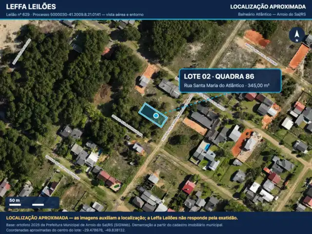 UM TERRENO URBANO, SEM BENFEITORIAS, SITUADO NO LUGAR DENOMINADO BALNEÁRIO ATLÂNTICO, NA CIDADE DE ARROIO DO SAL/RS