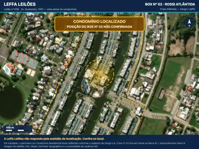 UM BOX DE ESTACIONAMENTO, MEDINDO 12,500M², DO CONDOMÍNIO RESIDENCIAL ROSSI ATLÂNTIDA, NA CIDADE DE XANGRI-LÁ/RS