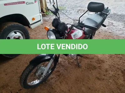 LOTE 007 - MOTOCICLETA HONDA CG, FAN 125, gasolina, placas INE  3399, vermelha, ano e modelo 2006