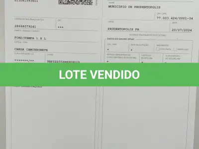LOTE 010 - UM VEÍCULO FORD PAMPA, ANO E MODELO 1994, PLACAS AEU1H63 