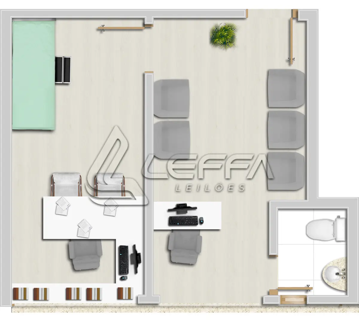 LOTE 002 - Sala Comercial 606 com 44,22 m² no Edifício San Martin em Porto Alegre/RS