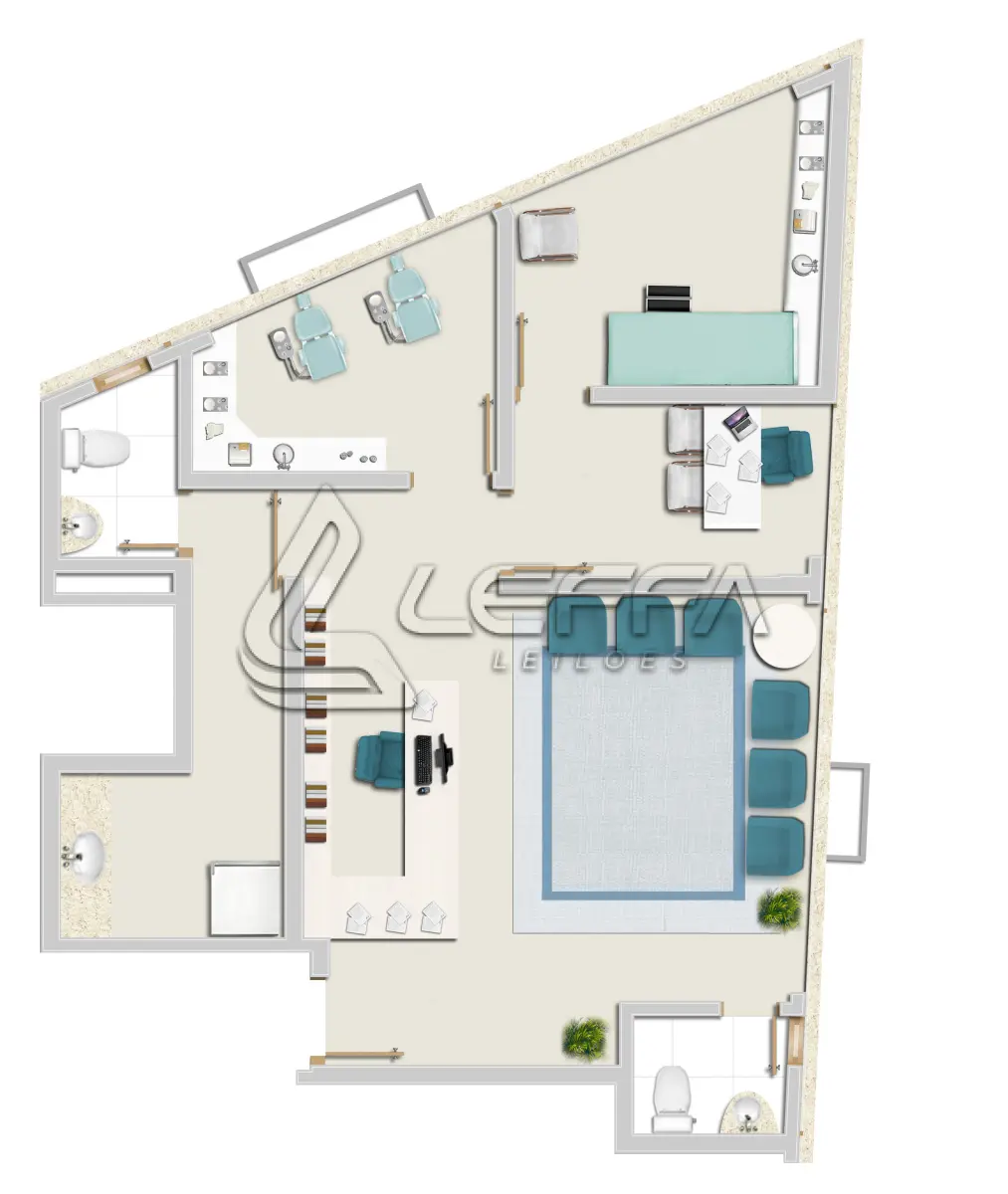 LOTE 002 - Sala Comercial 606 com 44,22 m² no Edifício San Martin em Porto Alegre/RS