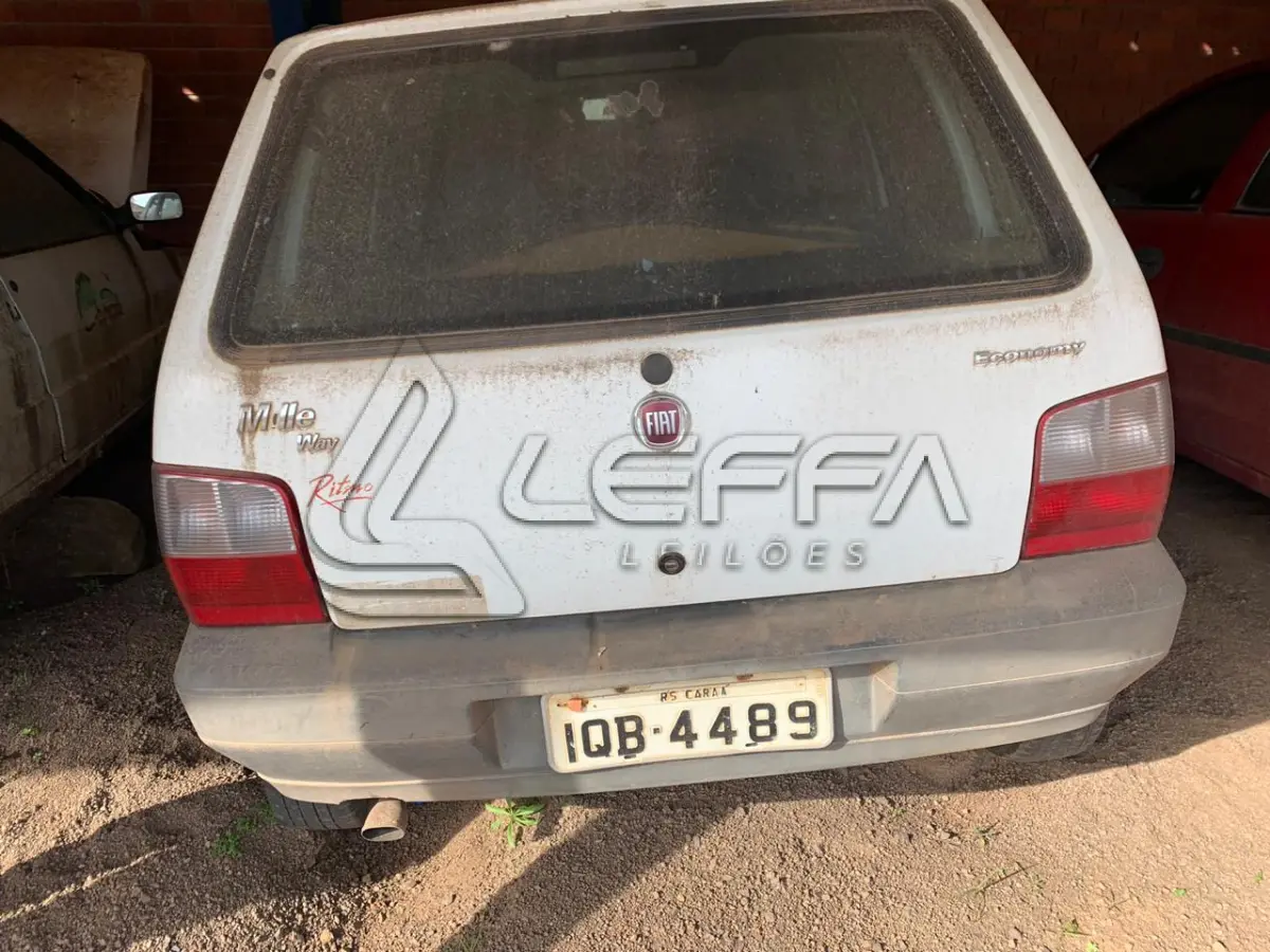 LOTE 006 - FIAT/UNO MILLE WAY ECONO, placas IQB-4489, flex, ano 2009 e modelo 2010, cor branca