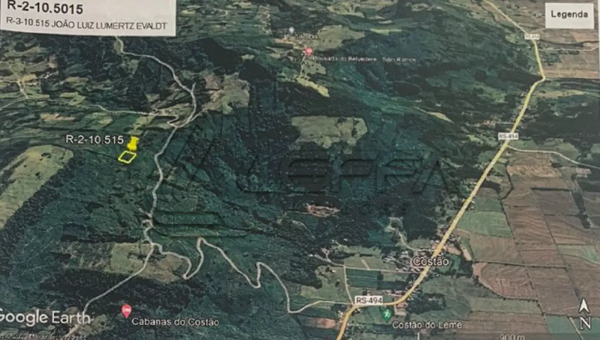 LOTE 005 - UMA ÁREA RURAL, FRAÇÃO IDEAL DE 2.109,00M², NO LUGAR DENOMINADO COSTÃO, MORRINHOS DO SUL/RS