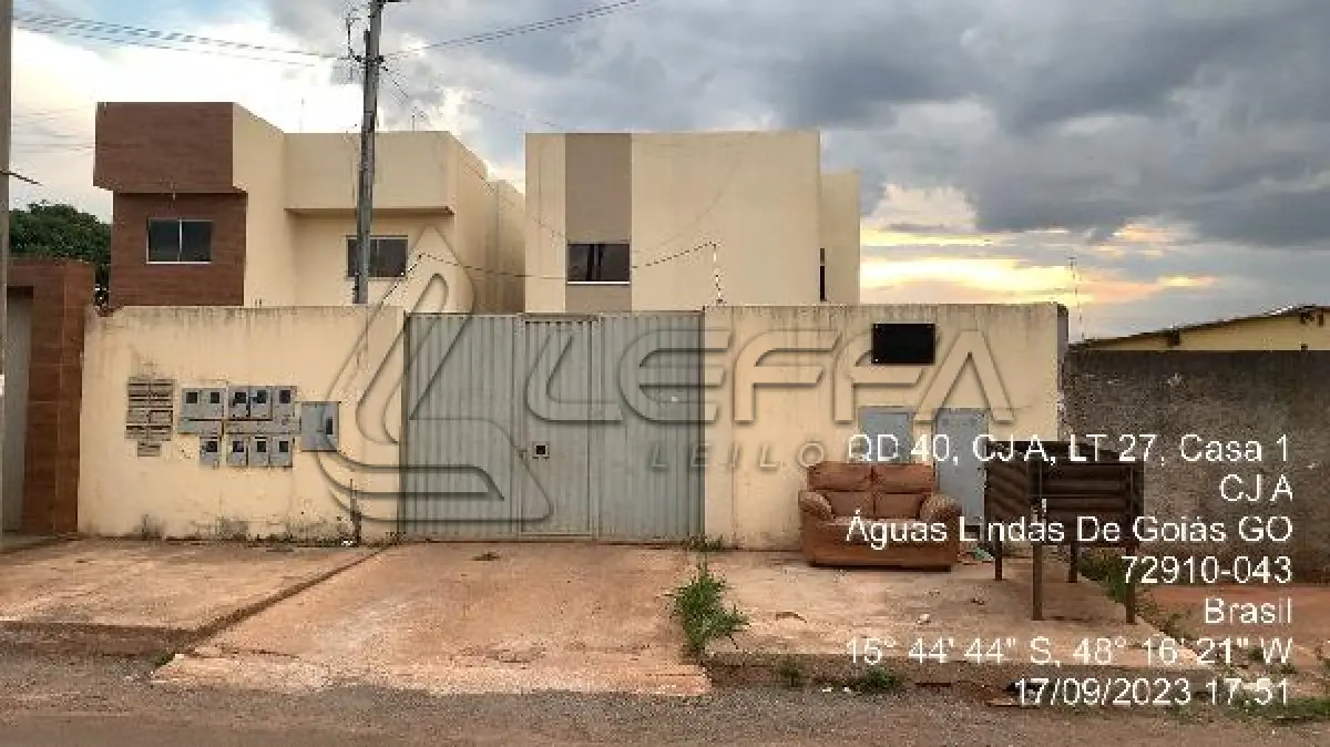 LOTE 039 - Apartamento / ESTADO: GO / CIDADE: AGUAS LINDAS DE GOIAS / COND RES DIVINO TELES XIX