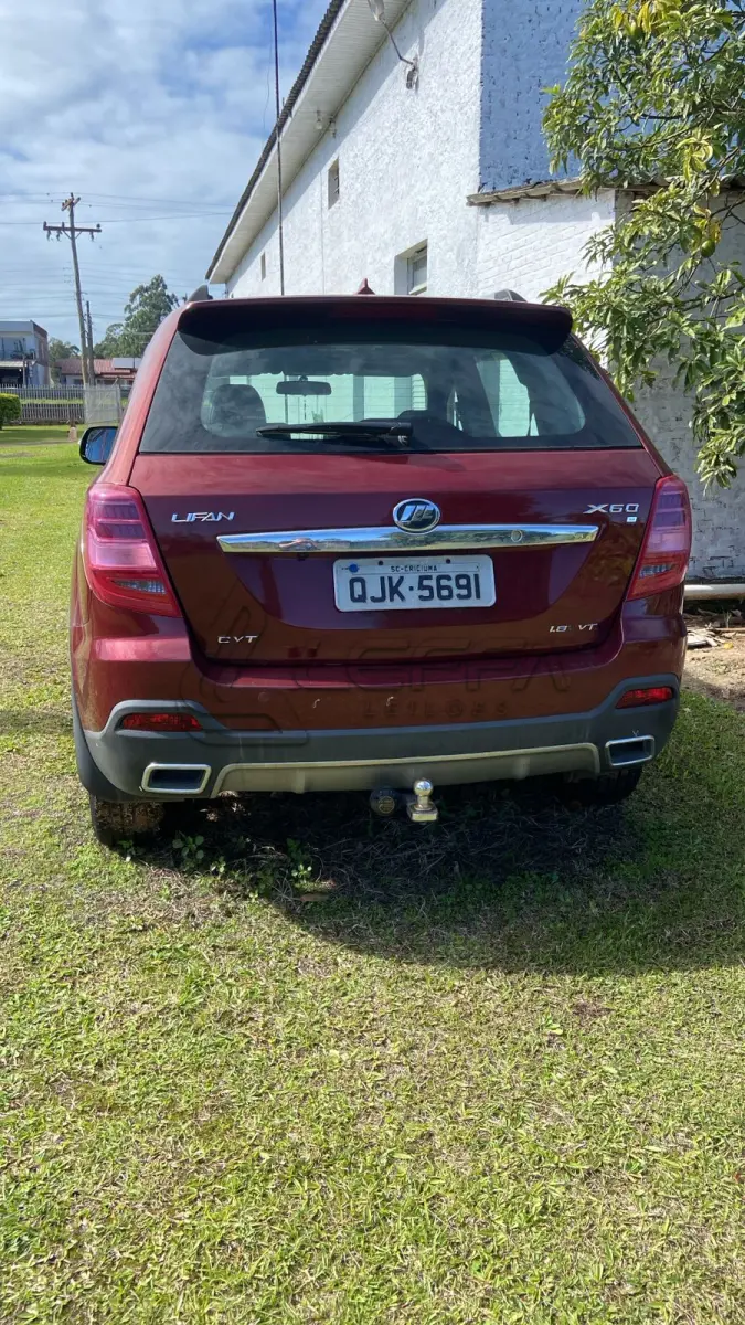 LOTE 001 - UM VEÍCULO I/LIFAN X60 CVT VIP, COR VERMELHA, PLACAS QJK5691, ANO/MODELO 2018/2018, RENAVAM 1144540175