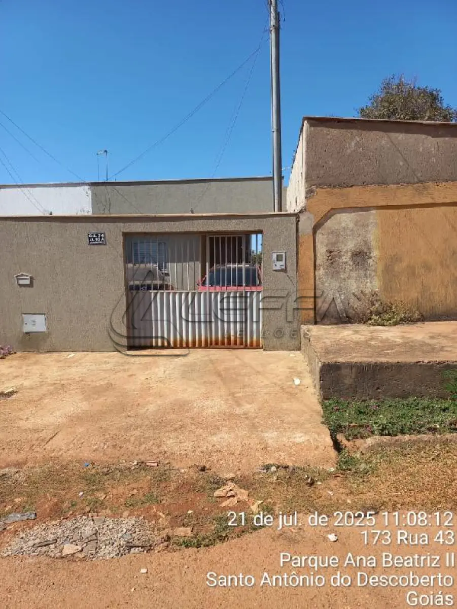 LOTE 072 - Casa / ESTADO: GO / CIDADE: SANTO ANTONIO DO DESCOBERTO / LOT JARDIM ANA BEATRIZ II