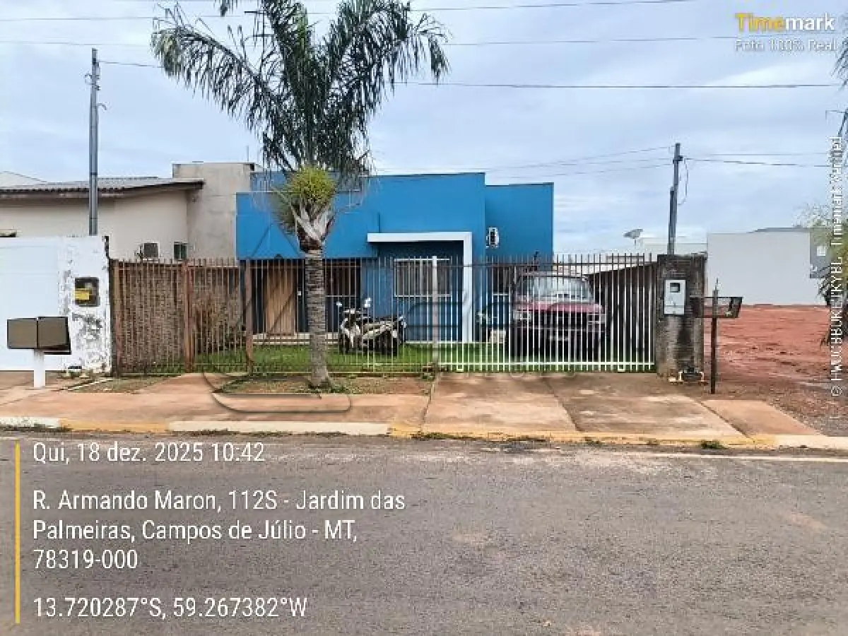 LOTE 145 - Casa / ESTADO: MT / CIDADE: CAMPOS DE JULIO / LT JD DAS PALMEIRAS - ST RES E COMERCIAL