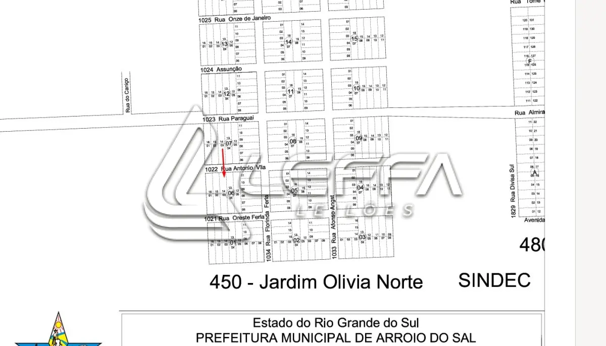 LOTE 001 - UM TERRENO URBANO, COM BENFEITORIAS, SITUADO NO LUGAR DENOMINADO JARDIM OLÍVIA – 1ª ETAPA, NO MUNICÍPIO DE ARROIO DO SAL/RS.