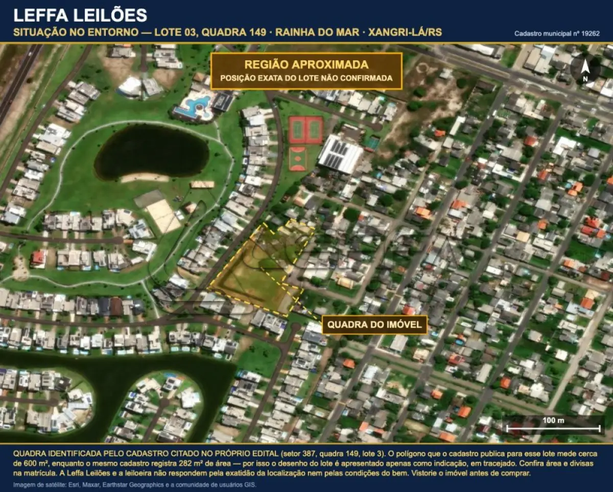 LOTE 001 - DIREITOS E AÇÕES DE UM TERRENO URBANO, COM BENFEITORIAS, SITUADO NO LUGAR DENOMINADO RAINHA DO MAR, NA CIDADE DE XANGRI-LÁ/RS