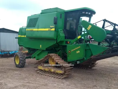 LOTE 019 - Colheitadeira John Deere 1175 com esteira hidro Ano 2008