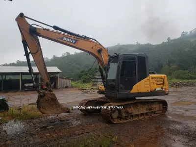 LOTE 002 - UMA ESCAVADEIRA HIDRÁULICA, COM ESTEIRA SANY SY135C-9, ano de modelo 2017